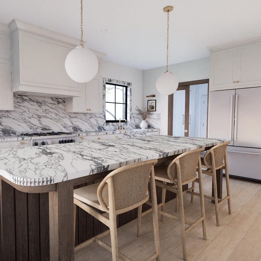 Transitional Open-Concept Kitchen